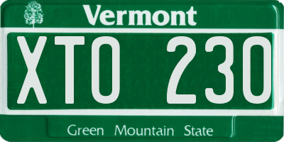 VT license plate XTO230
