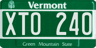 VT license plate XTO240