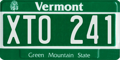 VT license plate XTO241