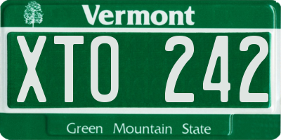 VT license plate XTO242