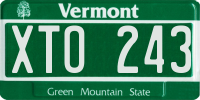 VT license plate XTO243