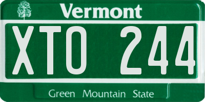 VT license plate XTO244