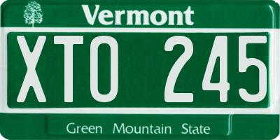 VT license plate XTO245