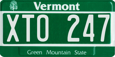 VT license plate XTO247