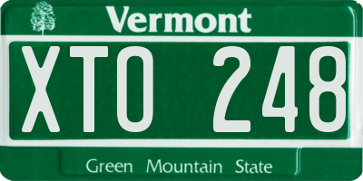 VT license plate XTO248