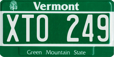VT license plate XTO249