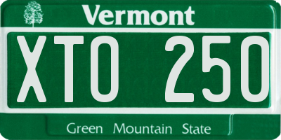 VT license plate XTO250
