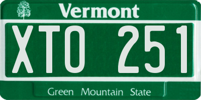 VT license plate XTO251