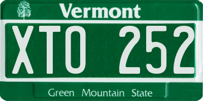 VT license plate XTO252