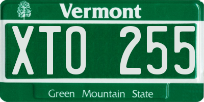 VT license plate XTO255