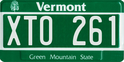 VT license plate XTO261