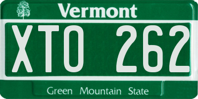 VT license plate XTO262