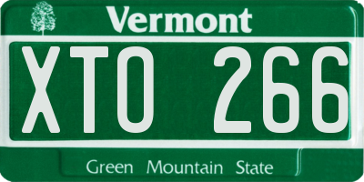 VT license plate XTO266
