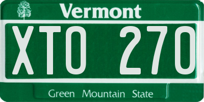 VT license plate XTO270