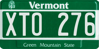 VT license plate XTO276