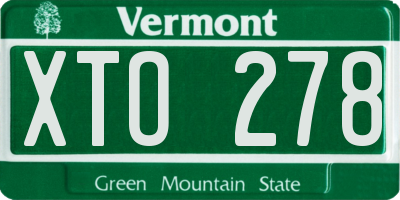 VT license plate XTO278