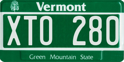 VT license plate XTO280