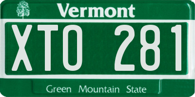 VT license plate XTO281