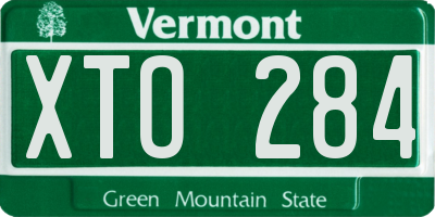 VT license plate XTO284