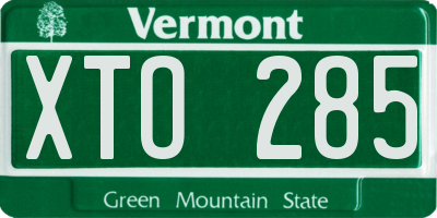VT license plate XTO285