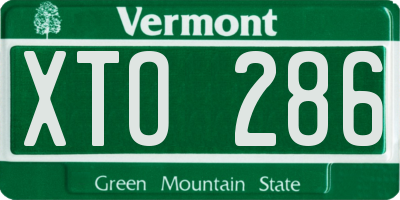 VT license plate XTO286