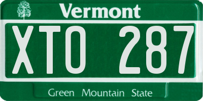 VT license plate XTO287
