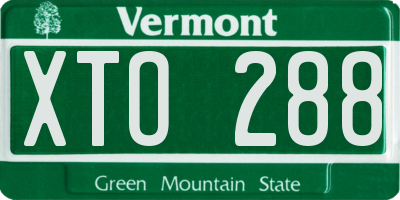 VT license plate XTO288