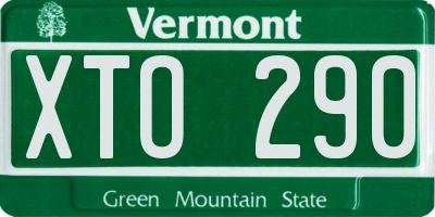 VT license plate XTO290
