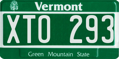 VT license plate XTO293