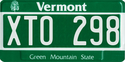 VT license plate XTO298