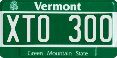 VT license plate XTO300