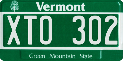 VT license plate XTO302