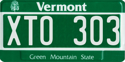 VT license plate XTO303
