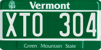 VT license plate XTO304