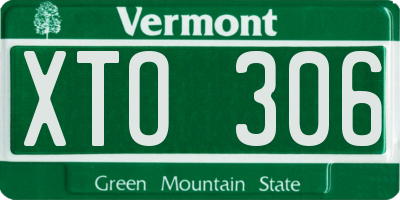 VT license plate XTO306