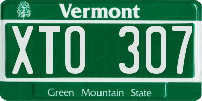 VT license plate XTO307