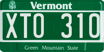 VT license plate XTO310