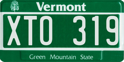 VT license plate XTO319