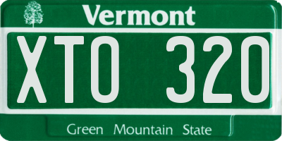 VT license plate XTO320