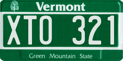 VT license plate XTO321