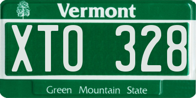 VT license plate XTO328