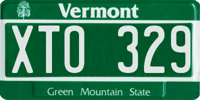 VT license plate XTO329