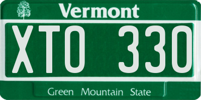 VT license plate XTO330