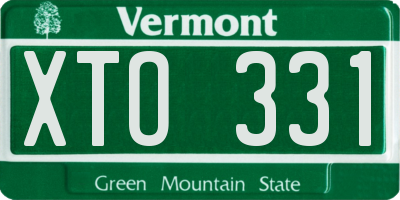 VT license plate XTO331