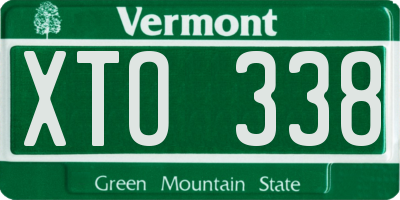 VT license plate XTO338