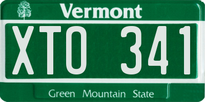 VT license plate XTO341