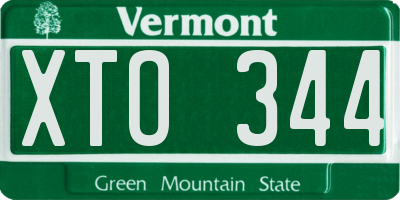 VT license plate XTO344