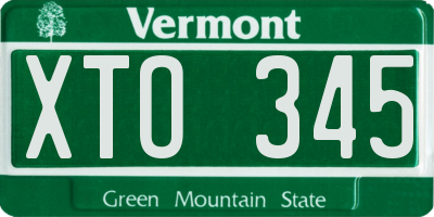 VT license plate XTO345