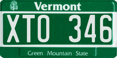 VT license plate XTO346