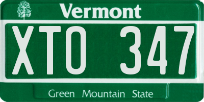 VT license plate XTO347